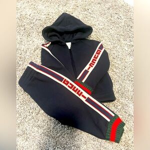 Gucci Sweatsuit , 9-12 months, Dark Blue with Gucci Logo on Sleeve and Leg